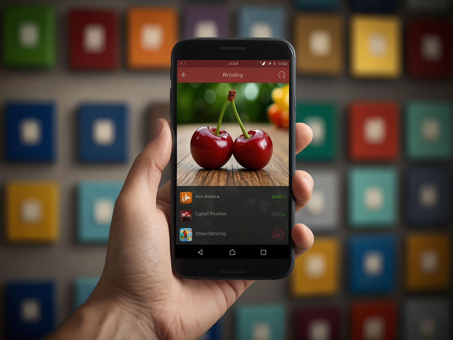 Cherry Spins mobile app on smartphone