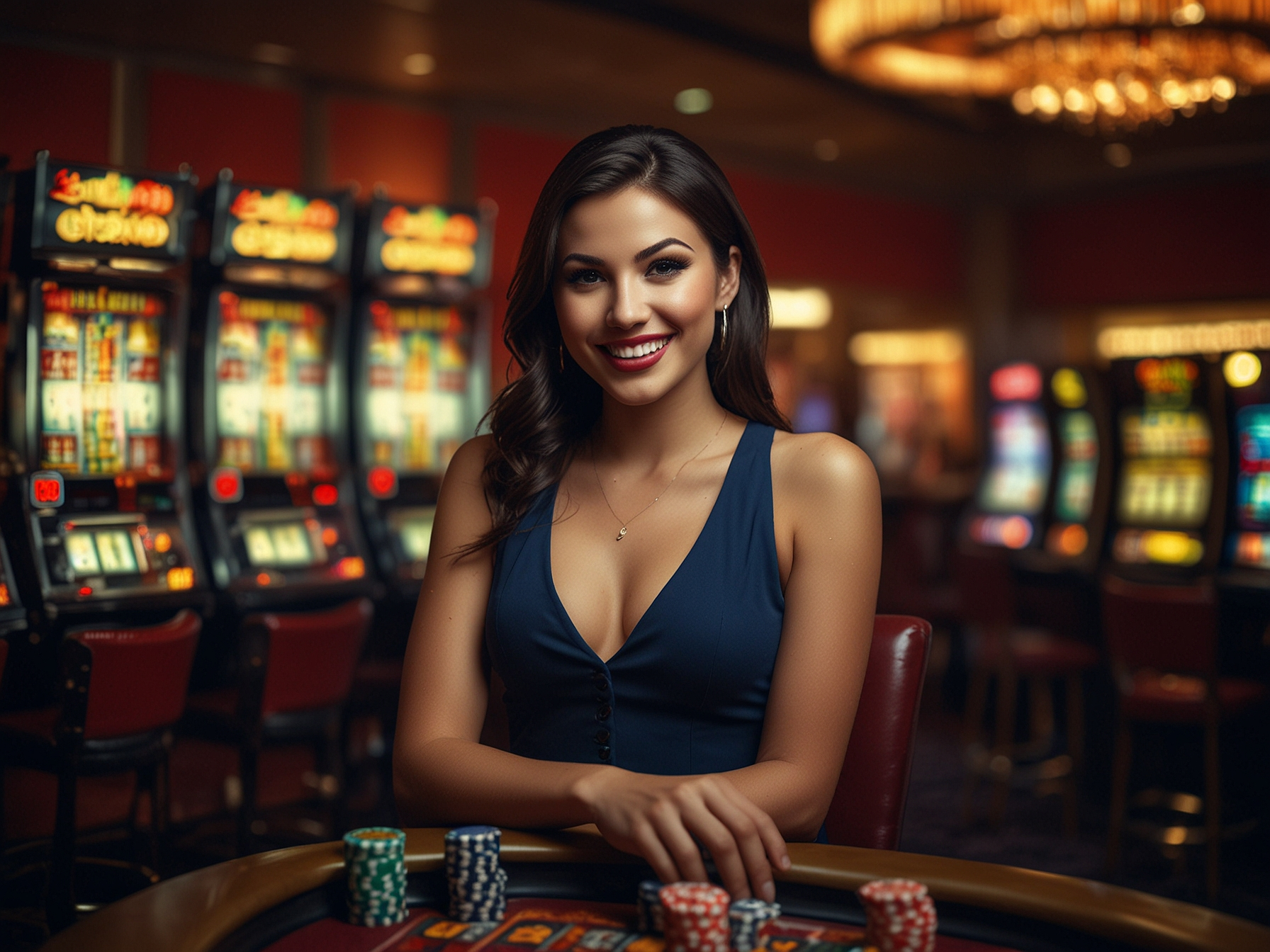 Cherry Spins main hero with slot machine and player celebrating