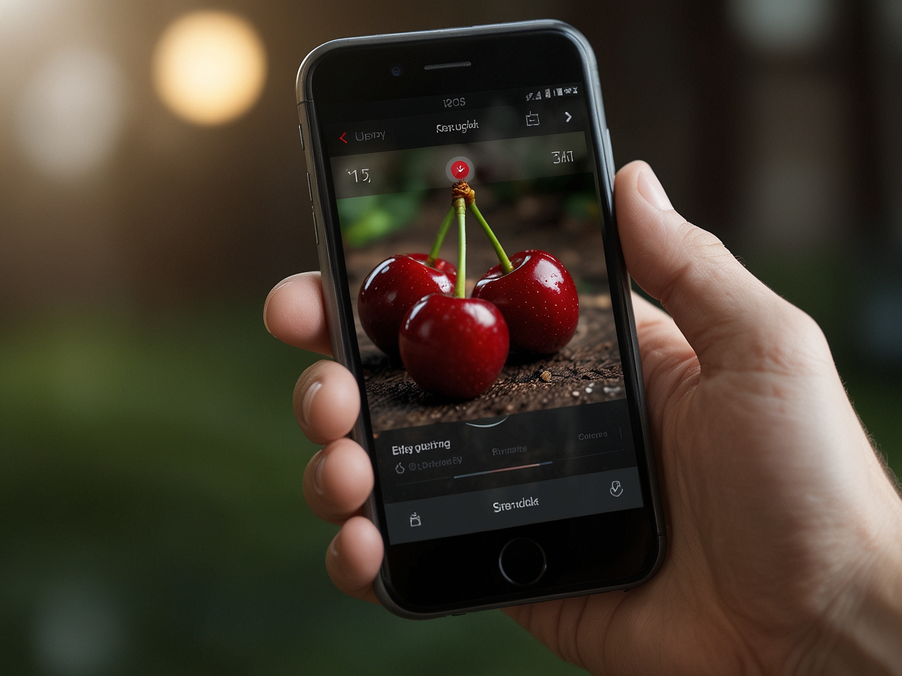 Cherry Spins mobile website displayed on a smartphone